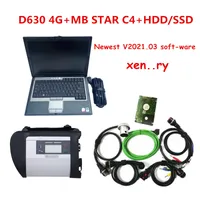 Herramienta de diagnóstico automático MB STAR C4 SD Conecte con el más nuevo V2021.03 SSD o HDD Ful en la computadora portátil D630 4G Listo para usar para los camiones de los automóviles MB envío rápido