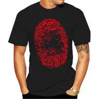 온라인으로 저렴한 알바니아 T 셔츠 지문 반바지 남성 코튼 티셔츠