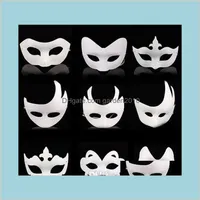 Feestmaskers wit ongeverfd gezicht masker gewoon blanco versie papier pulp diy masquerade masque dr