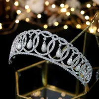 Asnora Luxury European Court Corona Wedding Elegante perle Zircon Accessori per capelli A00342