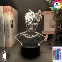 Nattljus Berömd Rapper Bild Figur Led Ljus Kall Fläktar Gåva Drop Room Decor Office Bedroom Table 3D Lamp Xmas Inomhus