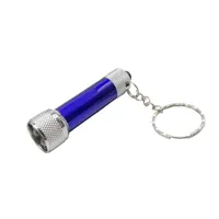 Werbegeschenke 3 LED kleine Mini-Taschenlampe Keychain mit Schlüsselanhänger Taschenlampen Batteriebetriebene Schlüsselring-Taschenlampe super helle Glühlampe Aluminium