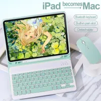 블루투스 키보드 마우스 케이스 iPad 5th 6th 7th 8th Air 1 2 3 4 Pro 9.7 10.5 11 스마트 커버