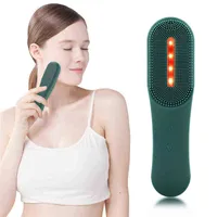 NXY Beauty Equipments CKeyin LED Photon Electric Facial Cleansing Brush Sonic Vibration Mini Soft Silicone Wireless Face Phonton Cleanser Massager 220304