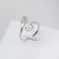 Leaf Ring Mounts 925 Sterling Silver Blanks Zircon Hollow Cut Leaf Design Pearl Settings 5 Pieces 1110 Q2