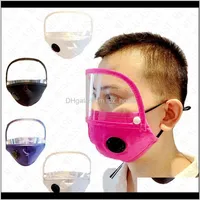 Yıkanabilir Ayrılabilir Pamuk Maskeleri Kadın Erkek Vana Ve Filtre Cep Yuvası Yüz Maskesi Çıkarılabilir Göz Kalkanı Plastik Temizle Vizör Kapak GTOWB