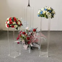 Bröllopsdekoration Table Tall Transparent Acrylic Stativ Without Crystal Bead Curtain Centerpieces Centerpieces Senyu735