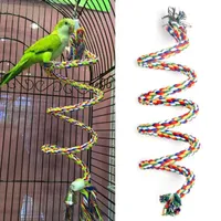 Inne zaopatrzenie ptaków Parrot Rope wiszące pleciony Budgie Chew Overch Cage Cage Cage Cage Toy Pet Trening Akcesoria Swing 4 Rozmiar C42
