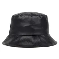 2020 새로운 양동이 모자 가짜 가죽 양동이 모자 PU 면화 솔리드 맨 톱 남성과 여성의 패션 버킷 모자 파나마 어부 모자