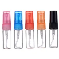 2/3/5 / 10ml Parfüm leere Flaschen nachfüllbarer Kompakte tragbare Massenzerstäuberspray-Hautpflege-Flasche transparente Hydrating-Glasbehälter (Kunststoffkappen)