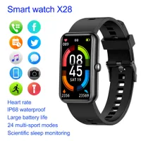 x28 스마트 시계 남자 여성 Smartwatch IP68 방수 피트니스 트래커 스포츠 시계 휴대 전화 심장 박동 모니터 iOS 안드로이드에 대 한 혈압