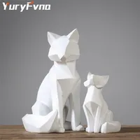 YuryFvna Simple Blanc Moderne Sculpture Abstraite Mode Statue géométrique Desktop Ornements Creative Cadeau 220118