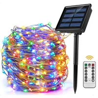 Strips 22M LED Strip Control Remoto Sarta Luces Solar Lámpara impermeable al aire libre para Decoración de jardín Dormitorio Luz de Navidad