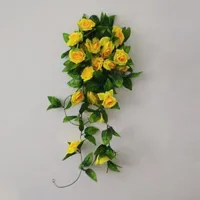 Fake Silk Rose Flower Vine 240cm Wedding Decoration Diy Artificial Leaves Lang Home Decor Simulation Decorative Flowers Wreaths