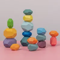 Baby Jenga Baustein farbige kreative pädagogische spielzeug nordic stil stapel spiel regenbogen stein holz spielzeug holz ziegel blocks