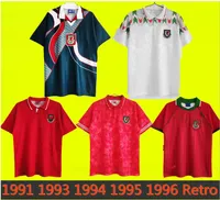 1991 1993 1994 1995 1996 Gales Retro Jersey 95 96 Giggs Hughes Saunders Rush Boden Velocidade Vintage Camisa de Futebol Clássico