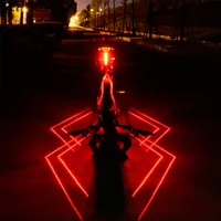 Folding Laser Bike Light Front Rear Safety Warning Bicycle USB Rechargeable Tail Waterproof Cycling Lamp 220311
