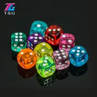 Colorful 14mm Acrylic Transaprent d6 Dice,6 sided red blue green yellow purple Dice for Drinking Board Game