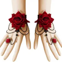 Japonais et coréen New Mode Halloween Dentelle Rose Rose Bracelet Bague One Bracelet Bijoux de mariée