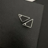 Top Quality Triangle Letter Stud Earring with Stamp Fashion Jewelry Accessories for Gift Party 4 Colors