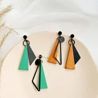 Coréen longue déclaration triangle géométrique TASSEL Boucles d'oreilles pour femmes pour femmes Boucles d'oreilles bijoux de mode OOORBELLEN BRINCOS