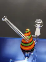 Colourful mini triangle beaker bong glass bongs water pipes chillers smoking pipe oil rigs dab rigs 10mm joint dhpingshop