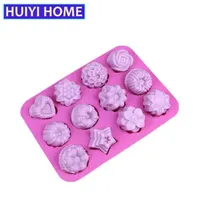 Cake Tools Huiyi Home 12 Holes Silicone Mold Creative Pudding Jelly Chocolate Baking Pastry Kitchen Supplies EKA006
