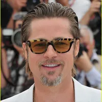 Vintage Style Brad Pitt Lunettes de soleil Hommes Léopard Imprimé Driving Share Share Share Pour Femmes Brandes Sun Lunettes Zonnebril Dames