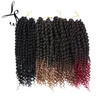Lans 14 Inch Bomb Twist crochet hair 75g/pcs Braiding Hair Passion Spring Twists Hair Curly Ends 18 Strands/pack LS26Q