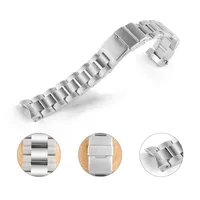 Watchband 21mm Watch Band Strap 316L Stainless Steel Bracelet Curved End Silver Accessories Man Watchstrap for L3 Conquest +Tools