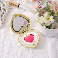 2021 Anime Sailor Moon Crystal Rosa hjärta Make up Spegel Box Case Compact Spegel Chibi Moon Cosplay Plastic Prop Women Kosmetisk gåva