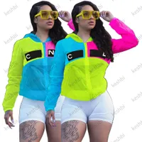 女性ファッションラグジュアリーデザイナー高品質の屋外防水ジャケットカジュアルフード付き風力コートクライミングウィンドブレイカージャケット