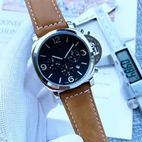 2021 Nieuwe zes steken Luxe Mens Horloges All Dial Work Quartz Horloge Hoge Kwaliteit Italië Topmerk Militaire Chronograph Klok Leer en Rubberen Riem Mannen Mode