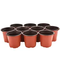 10 pz 100mm Dual Color Plastic Flower Flower Nursery Pots Garden Plant Grow Pot Pot Round Flower Pot Planter Home Garden Decor Y0314