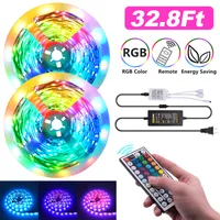 USA Stock RGB LED Strips 16.4Ft 32.8Ft 5050 Strip lights 5M 10M 30LEDs/M With 44Key Remote Control