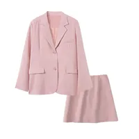 Casal Blazer Womens Casacos Escritórios de Escritórios Collar A-Line Skirt Set para Feminino Outerwear Suit 210514