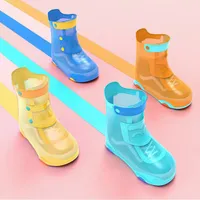 Barn Vattentät Rain Boots Skoöverdrag, Dubbelskikt av glidande sålar Överhoshoes med elasticitet och vikbar för pojkar ToDdler