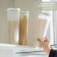 Storage Bottles & Jars Noodle Box Kitchen Cereal Grains Spaghetti Container Round Holder Dispenser Transparent Plastic Jar