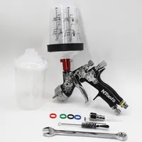 Professionell Spray Guns Gun med adapter 400cc PPS-tank 1.3 / 1.8mm Nozzle Air Quick-Connect Wash Free Paint Mixing Cup Sprayer