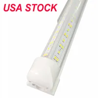 25PCS LEDs Tube Light, 8FT 100W, Double Side V Shape Integrated Bulb Lamp, Works without T8 Ballast, Plug and Play,Clear Lens Cover, 6000k SMD2835 100LM/W AC85-265V