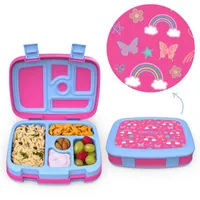 5 Compartimiento Bento-Style Kids Blank Box, a prueba de fugas, tamaños de porciones ideales para edades de 3 a 7 - Materiales de BPA sin alimentos y libres de alimentos