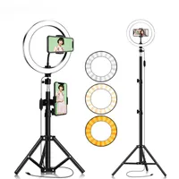 10inch LED Ring Light Photographic Selfie Ring Lighting with Stand for Smartphone Youtube Makeup Video Studio Tripod Lights