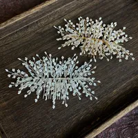 Haarklammern Barrettes Europäische Mode Bridal Handgemachte Wrap Perlen Kämme Modellierung Haarschlüsse Hochzeit Zubehör