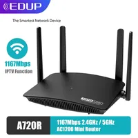 EDUP TOTOLINK 1200M WiFi Router Dual Band 11ac 2.4GHZ / 5GHZ 4 Antenas Rede Wireless Rede Repetidor A720R Suporte APP Gerenciar IPTV 210607