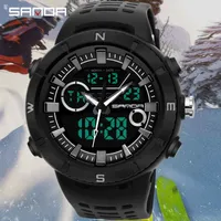 Armbandsur ccq män analog digital sport ledde vattentät armbandsur dial silikon armbandsur deportivo hombre reloj montre f1