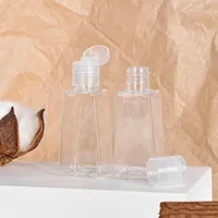 30ML Empty Hand Sanitizer PET Plastic Bottles With Flip Cap Trapezoid Shape Bottle For Makeup Remover Disinfectant Liquid Sample RH3218