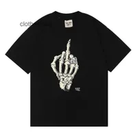 2022 Diseñador Camisetas GaleríaDept Moda Moda Verano High Street Skeleton Hand Print Hip Hop Flow Redondo Cuello Cuello Corta Camiseta Hombres Mujeres