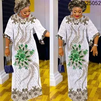 Odzież Etniczna 2021 Moda Afryki Suknie Dla Kobiet Klasyczne Dashiki Darmowe Rozmiar Drukuj Luźna Długa Dress