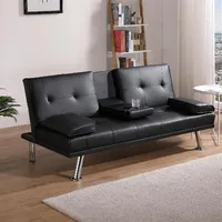 Living Room Furniture Multifunctional folding sofa bed Middle low back sofa and two cup holdersa20 a59