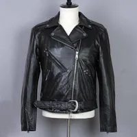 Men&#039;s Leather & Faux 2021 Genuine Men Fashion Slim Fit Profession Motorcycle Biker Jacket Short Turn-Down Collar Cowskin Coat